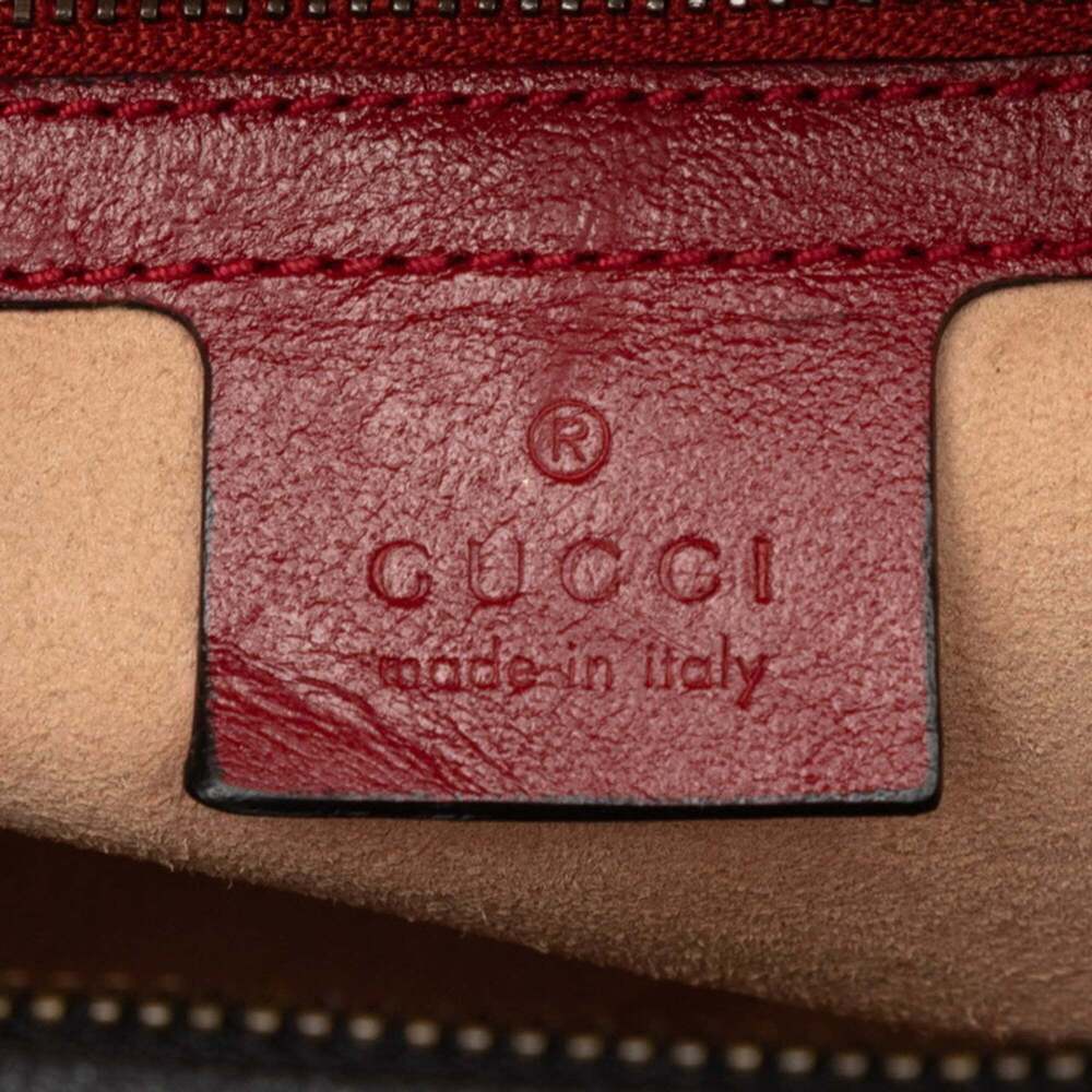 GUCCI Authentic Black Leather Bamboo Shoulder Bag - Picture 4 of 6